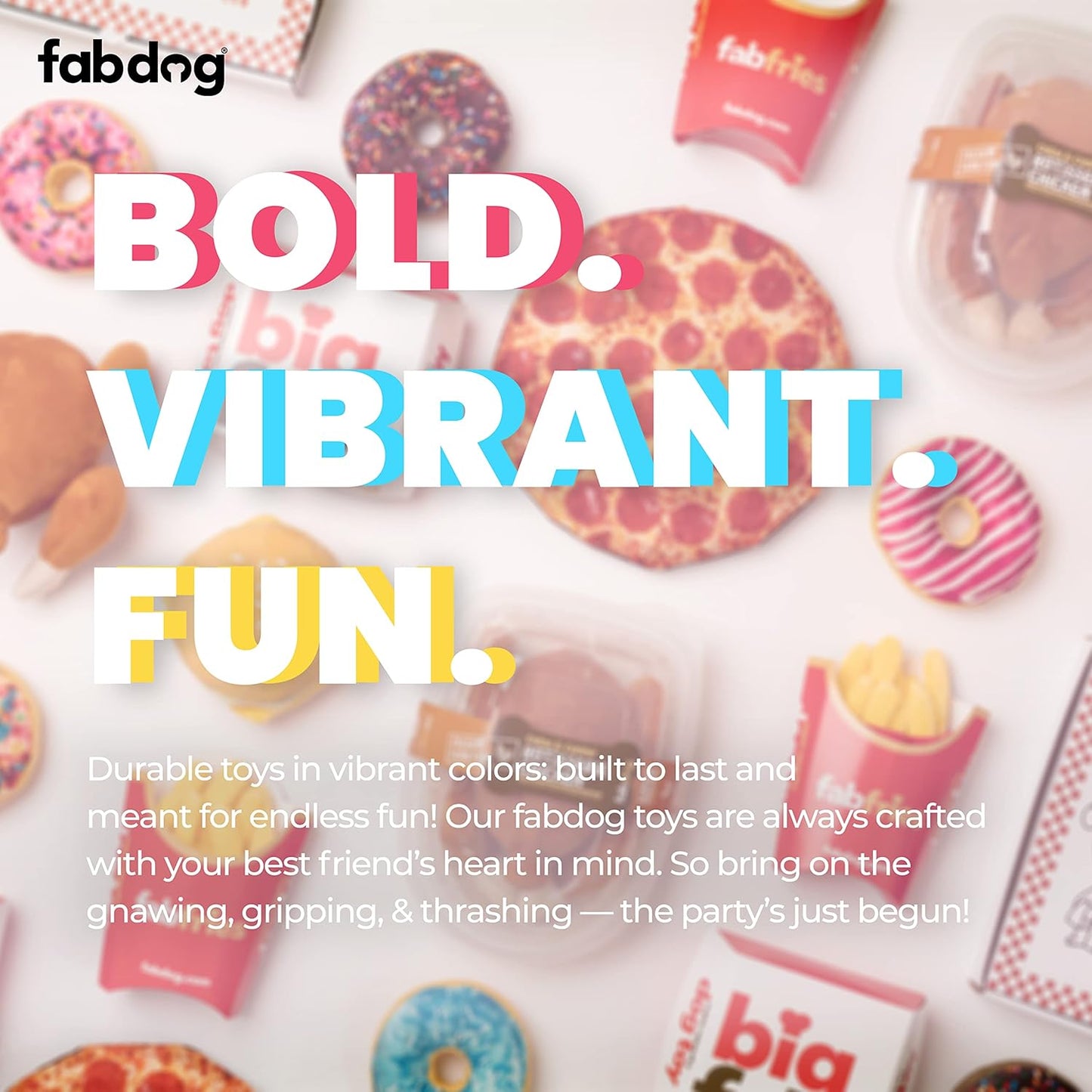 fabdog Birthday Fabcake Plush Dog Squeak Toy