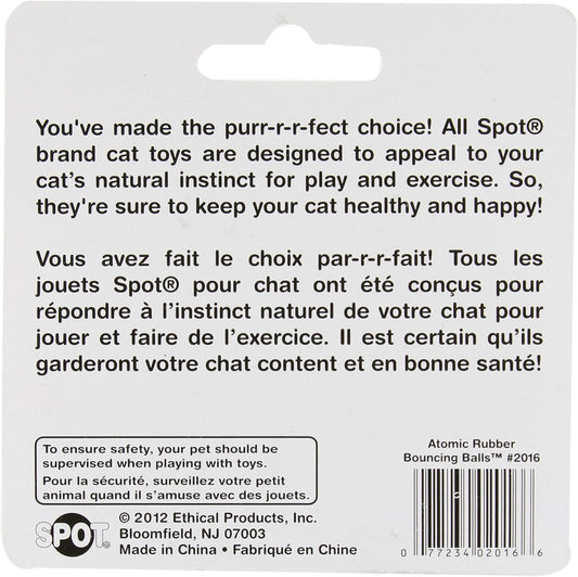 Ethical/Spot Atomic Rubber Bouncing Ball Cat Toy-(2Pack)
