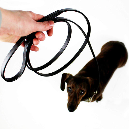 Midlee Small Leather Dog Leash