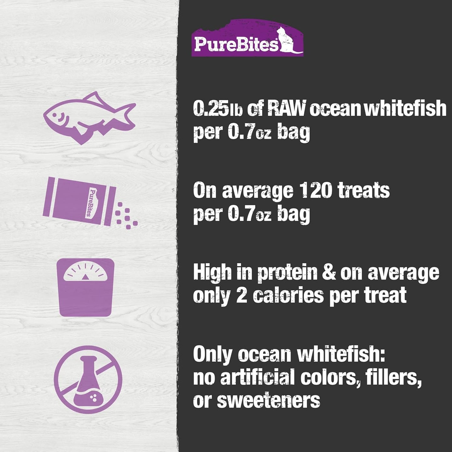 PureBites Freeze Dried Ocean Whitefish for Cat Treats - 0.70oz