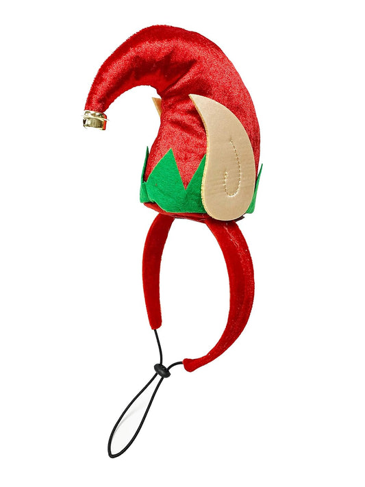Midlee Elf Dog Hat with Bell Neck Band Dog Christmas Costume