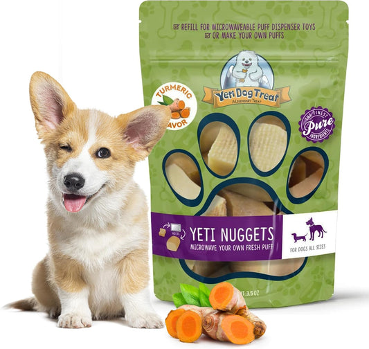 Yeti Dog Chew Turmeric Nuggets Dog Chews Treats- 3.5 oz, 6 Pieces