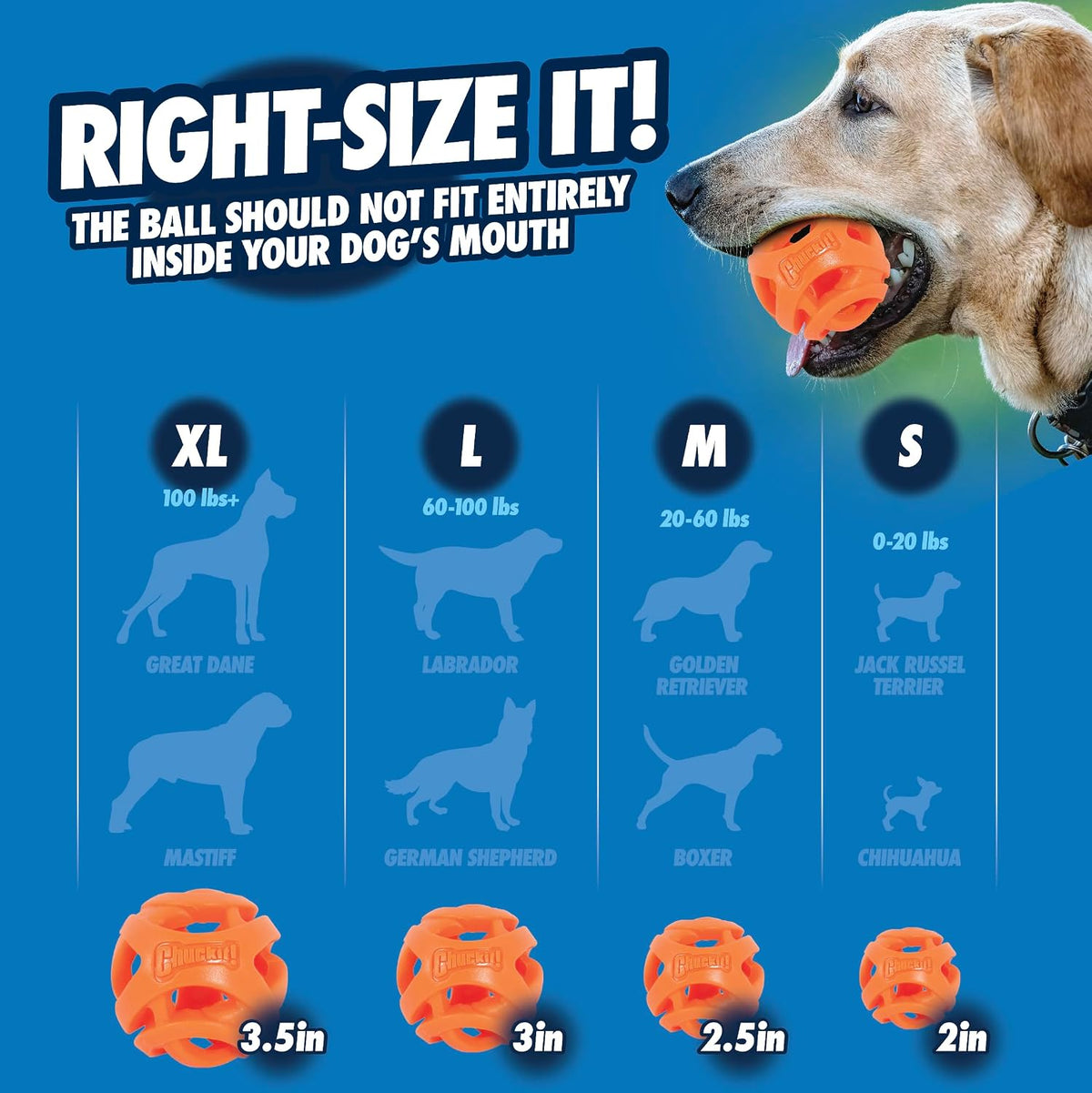 Chuckit Breathe Right Fetch Ball - X-Large (3.5 Inch)- 2 Pack