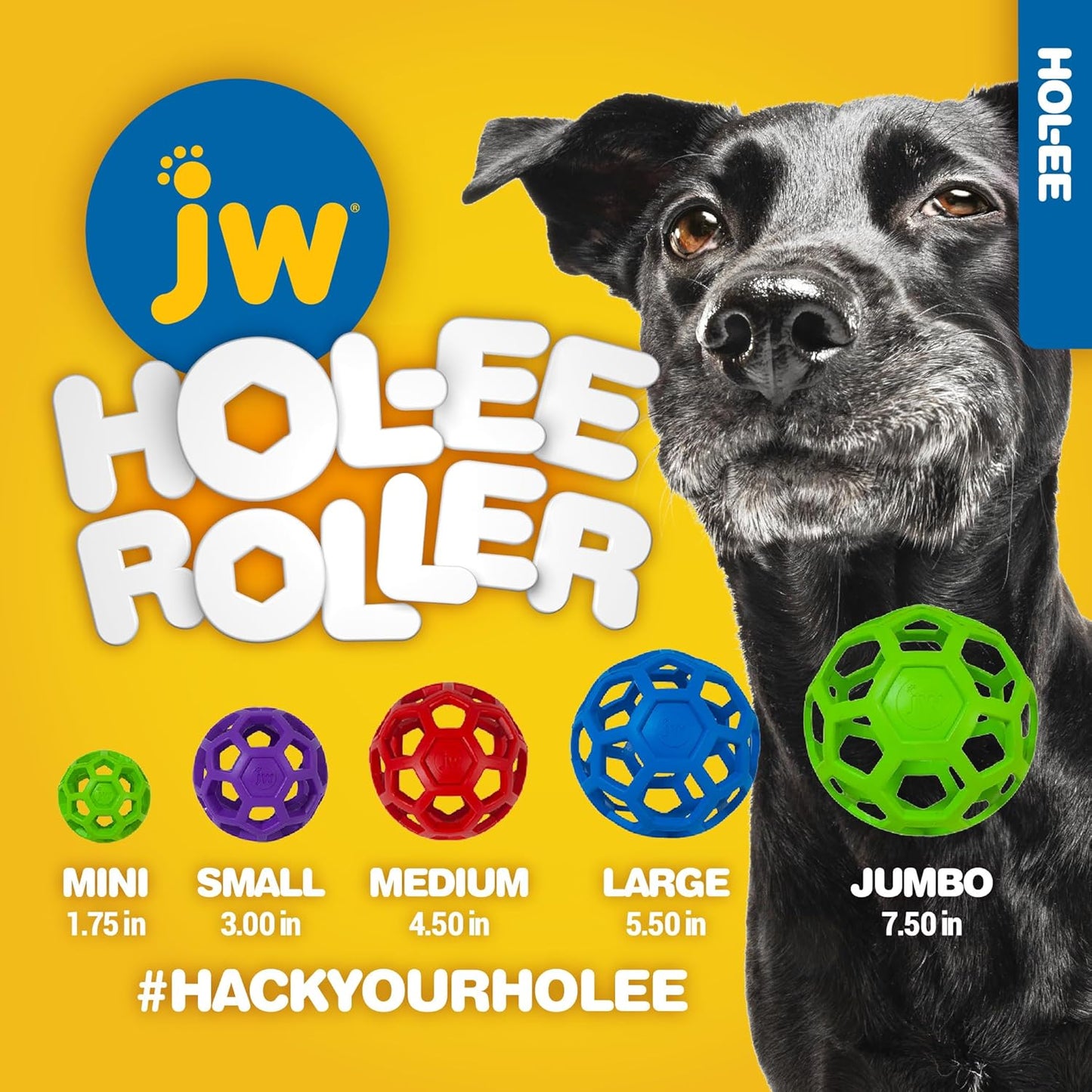 JW Pet Hol-ee Roller Rubber Dog Toy - Medium(4.5" Diameter) Pink