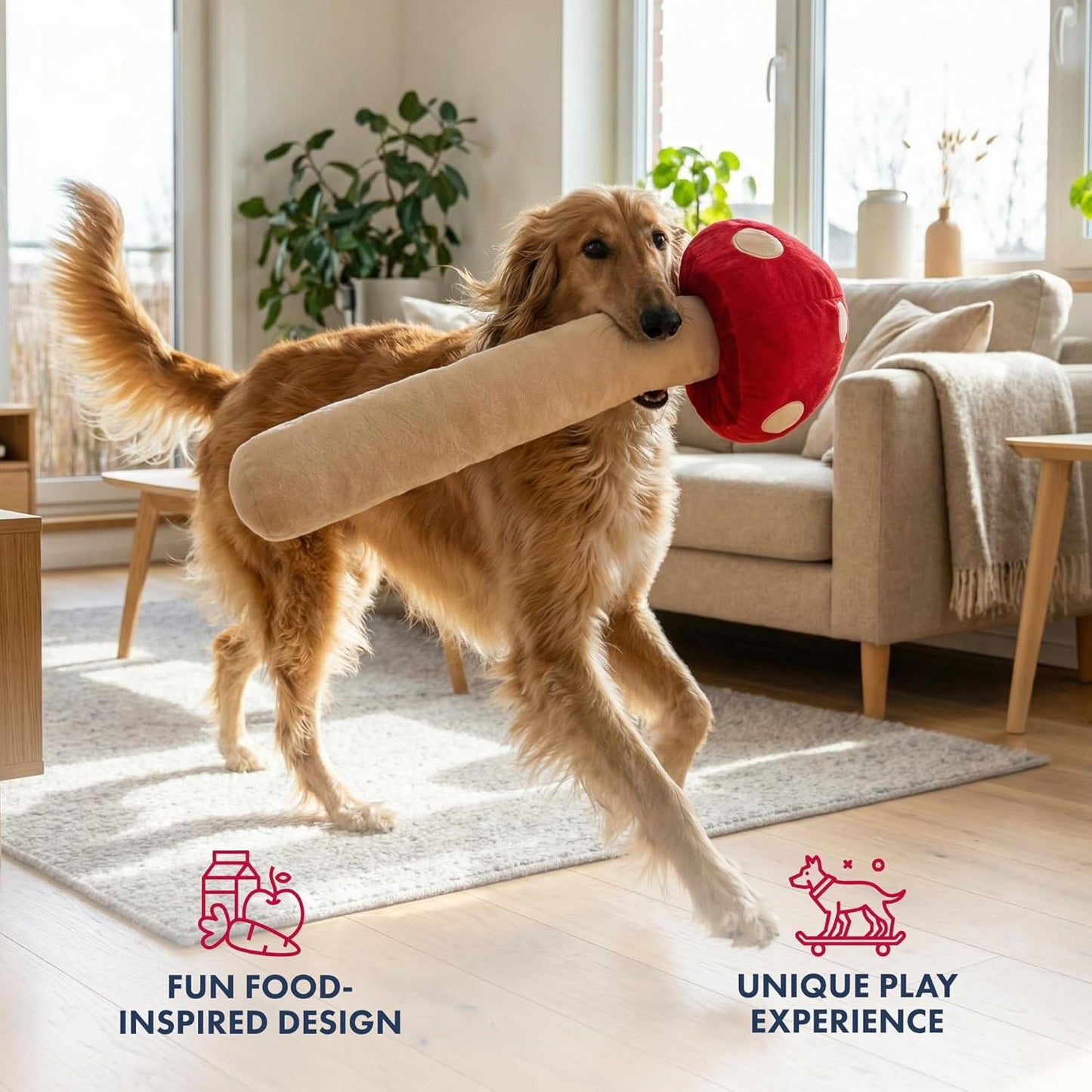 Pet Lou Mushroom, 29-"Height, Pet Toys
