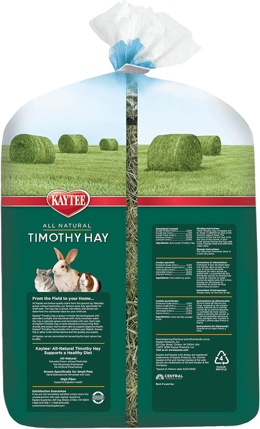 Kaytee All Natural Timothy Hay for Guinea Pigs, Rabbits & Other Small Animals - 3 Pound