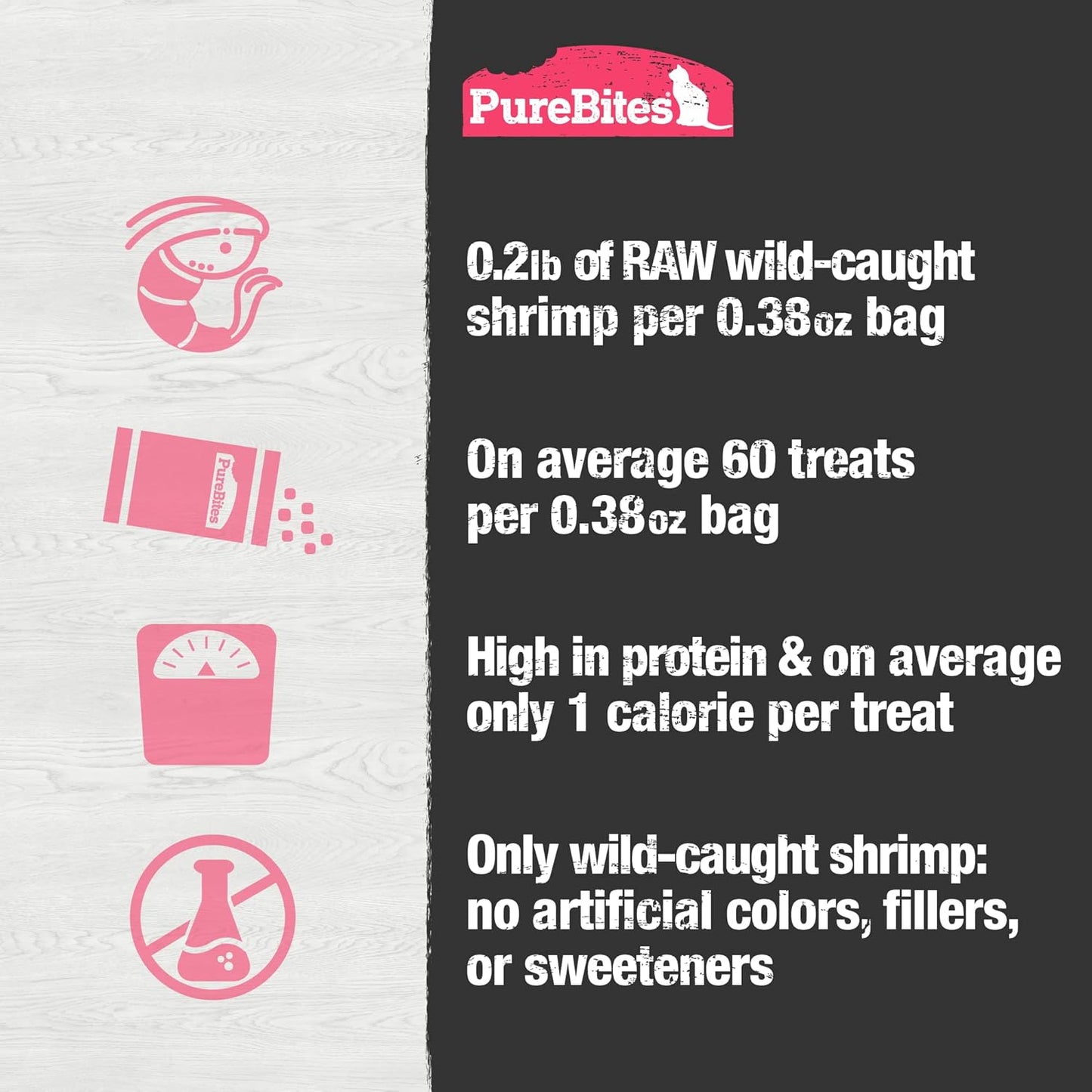 PURE BITES Freeze Dried Shrimp Cat Treats 0.38oz