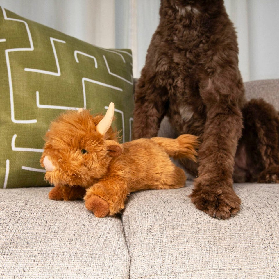 Fluff & Tuff Shaggy The Highland Cow Plush Dog Toy - 12"