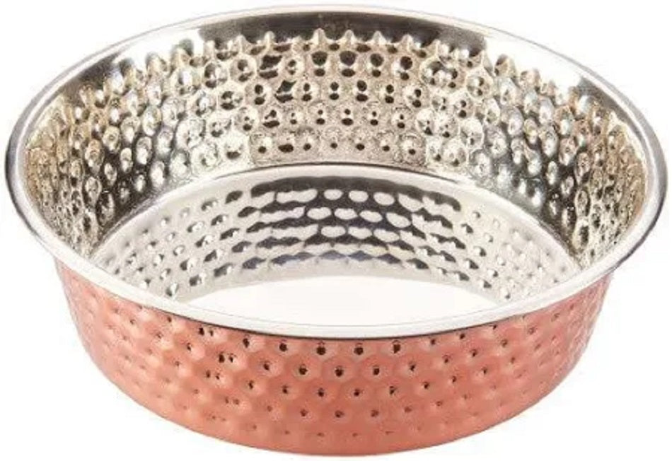 ETHICAL/SPOT Honeycomb Hammered Non Skid Stainless Steel Dish Copper Bowl - 3qt