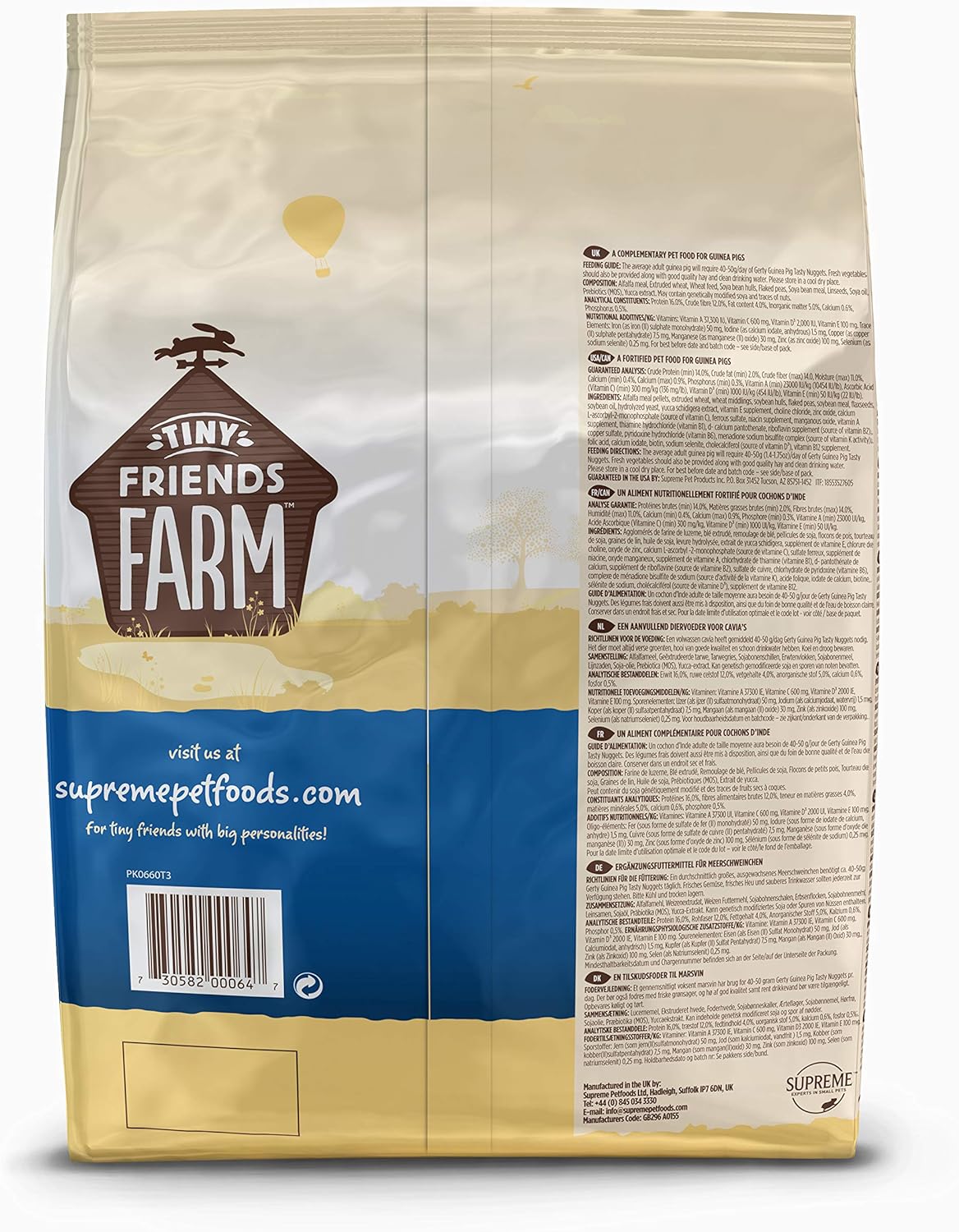 Supreme Pet Foods Tiny Friends Farm Gerty Guinea Pig Tasty Nuggets - 3.3 lbs