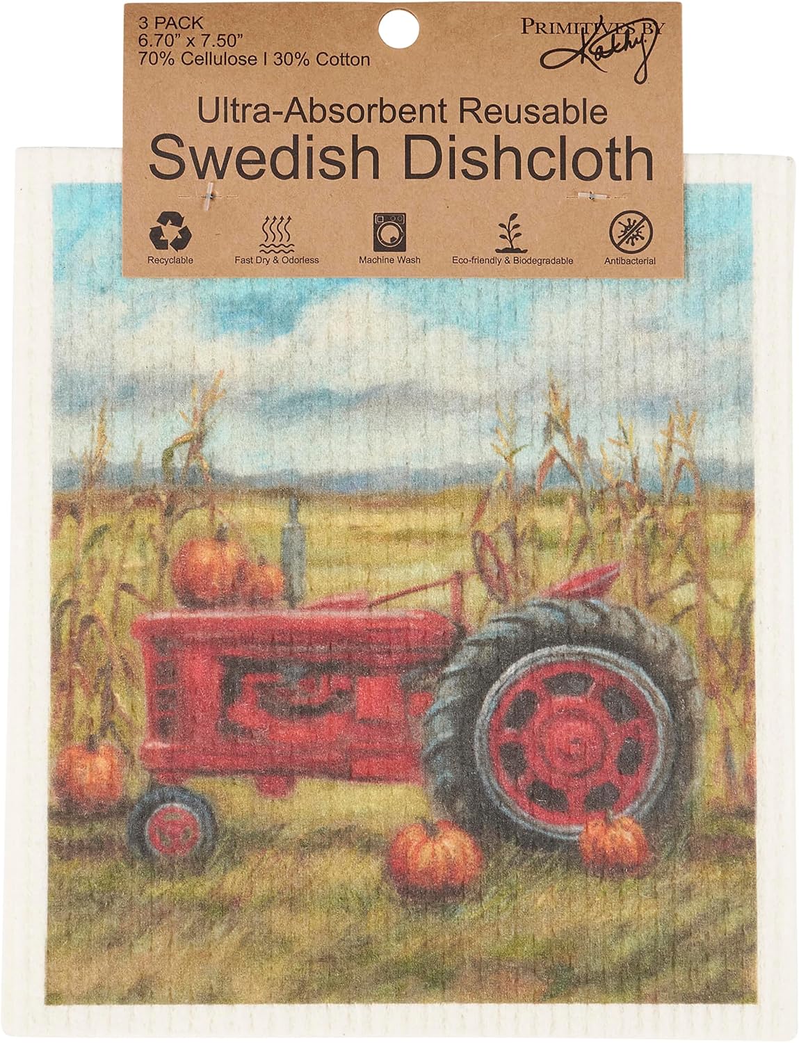 Primitives by Kathy Swedish Discloth Set - Fall Farm