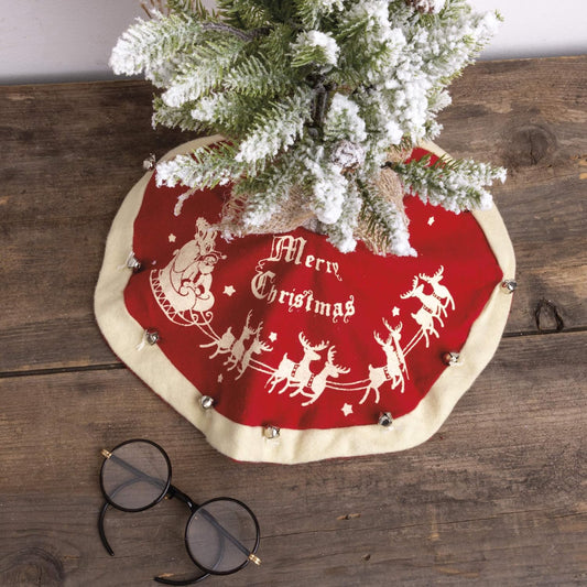 Primitives by Kathy Santa And Sleigh Vintage Tree Skirt - 12"
