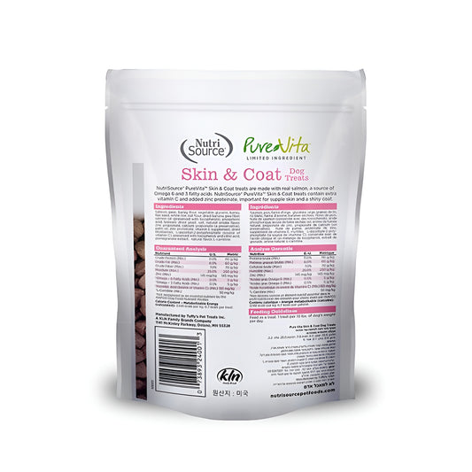 NutriSource PureVita Salmon Skin and Coat Dog Treats - 6 oz