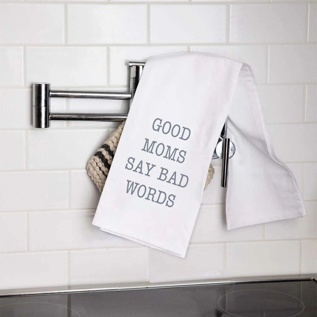 Rustic Marlin Good Moms Say Bad Words Tea Towel