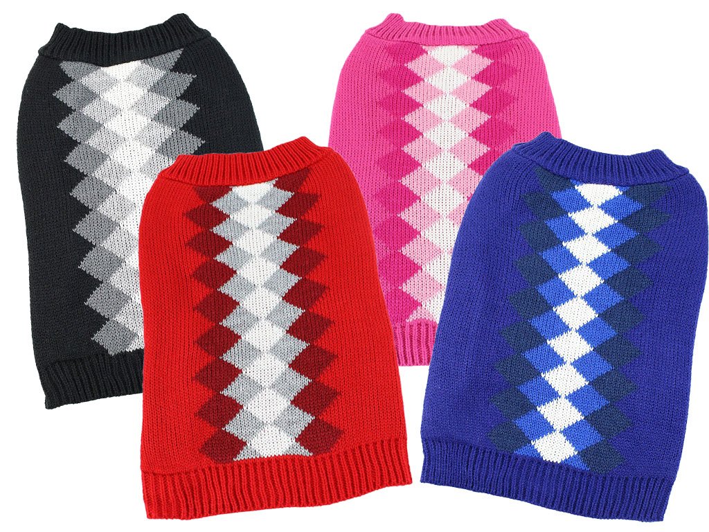 Midlee Argyle Dog Sweater (XX-Large, Pink)