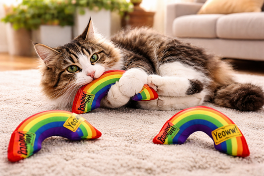 Yeowww! 100% Organic Catnip Rainbow Toy, 3 Pack
