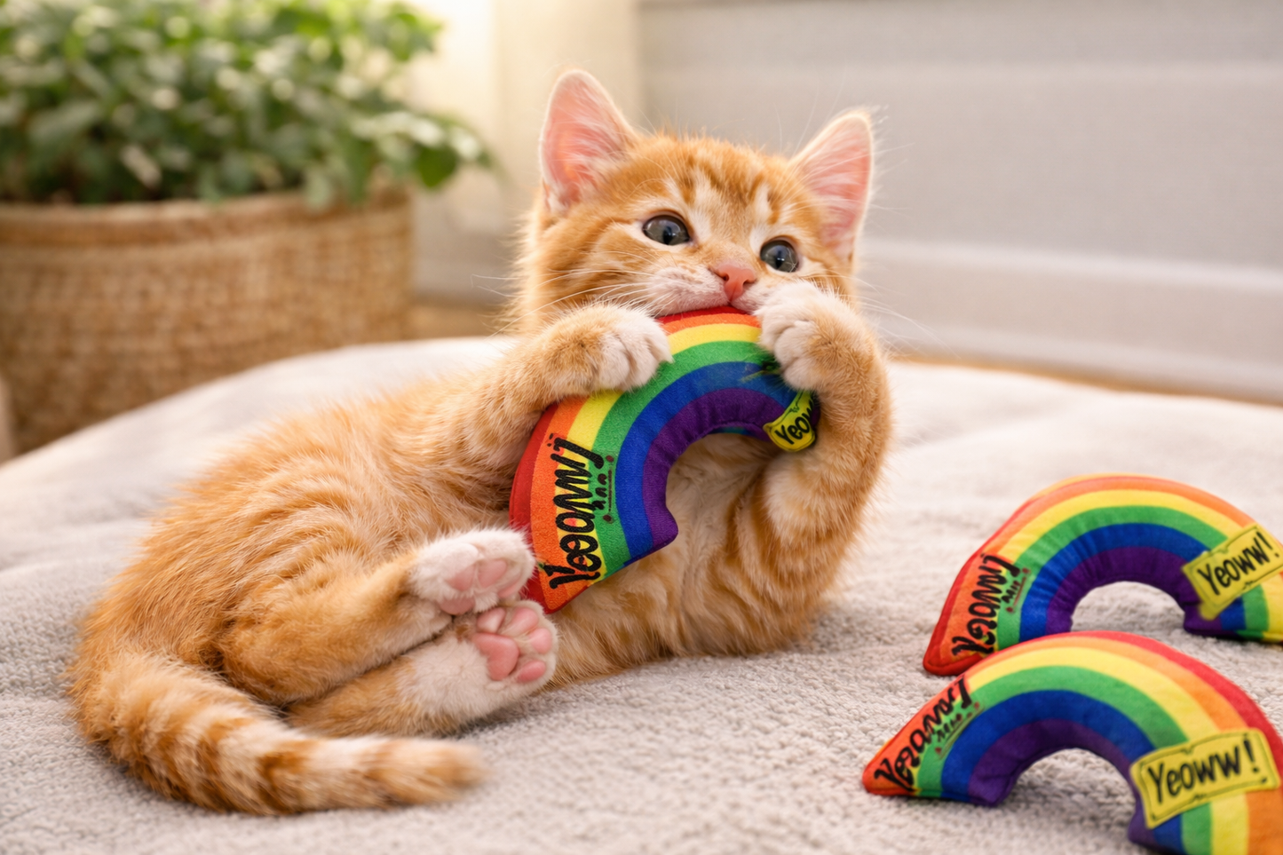 Yeowww! 100% Organic Catnip Rainbow Toy, 3 Pack