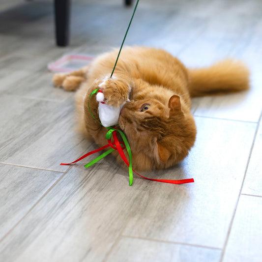 Midlee Christmas Cat Wand with Ribbon - 3 Pack