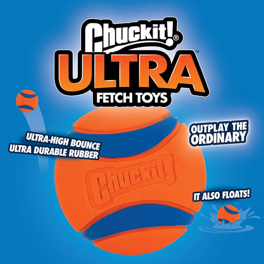 Chuckit! Ultra Ball Dog Toy - Size XXL - For Dogs 100+ lbs - Made from Durable Rubber - Super Bouncy - Floats in Water - 4-inch Diameter