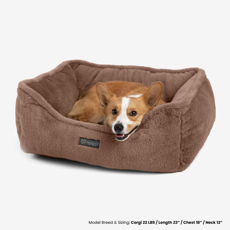 Nandog Pet Gear Cloud Reversible Dog Pet Bed - Brown/Mink Tan