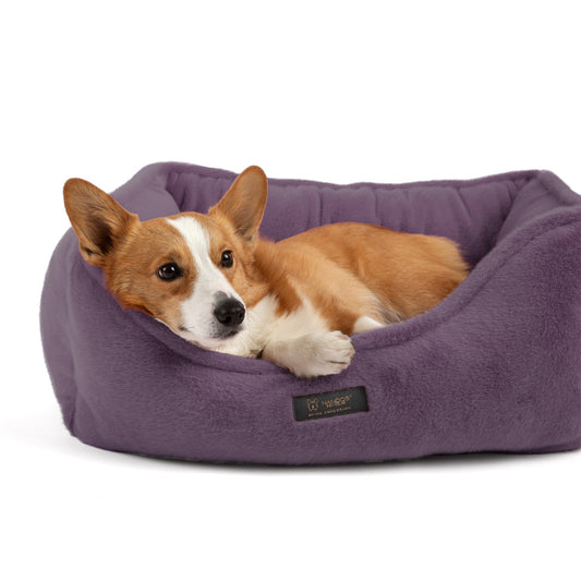 Nandog Pet Gear Cloud 2.0 Reversible Dog Knit Bed - Taupe Purple (25 in)