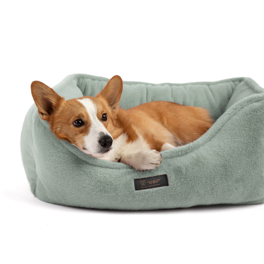 Nandog Pet Gear Cloud 2.0 Reversible Dog Knit Bed - Taupe Green (25 in)