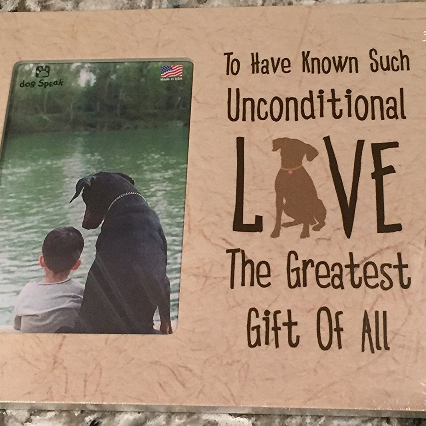 Unconditional Love Dog Vertical Distressed Wood Picture Frame 4x6