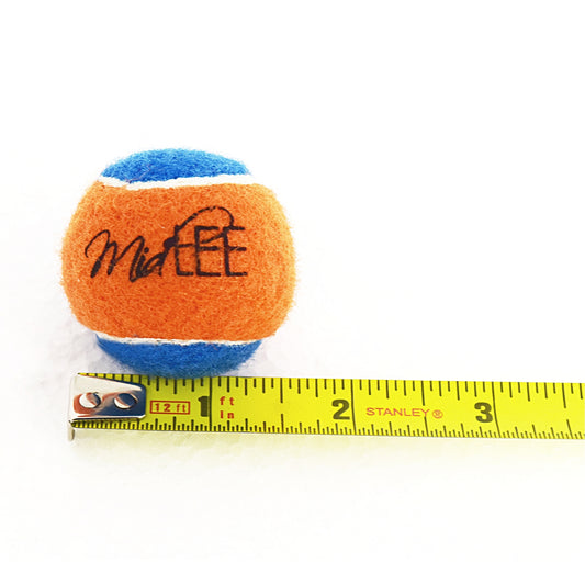 Midlee Squeaky Mini Tennis Ball for Dogs 1.5"- Pack of 12 (Orange/Blue)