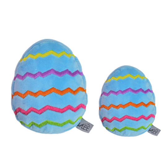 Midlee Plush Easter Egg Dog Toy- Blue