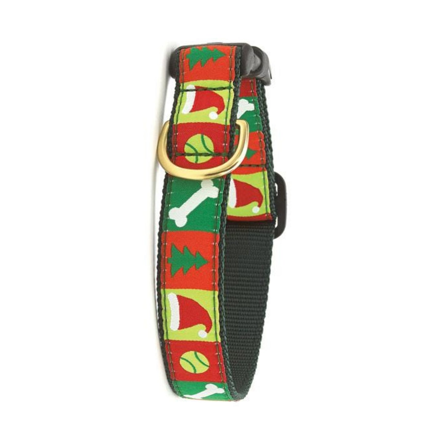 Up Country- Christmas List Style Dog Collar Medium (12-18"); Wide 1"