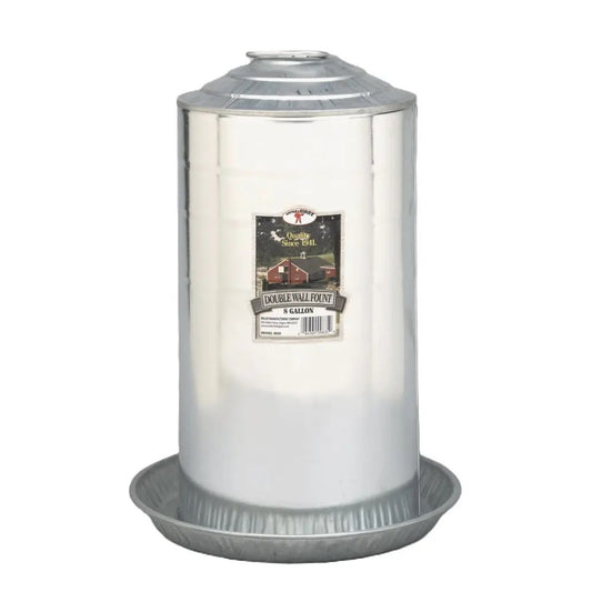 Little Giant 8 Gallon Steel Chick Galvanized Double Wall Fountain