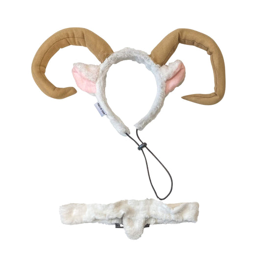 Midlee Dog Sheep Halloween Headband Costume with Tail- Large