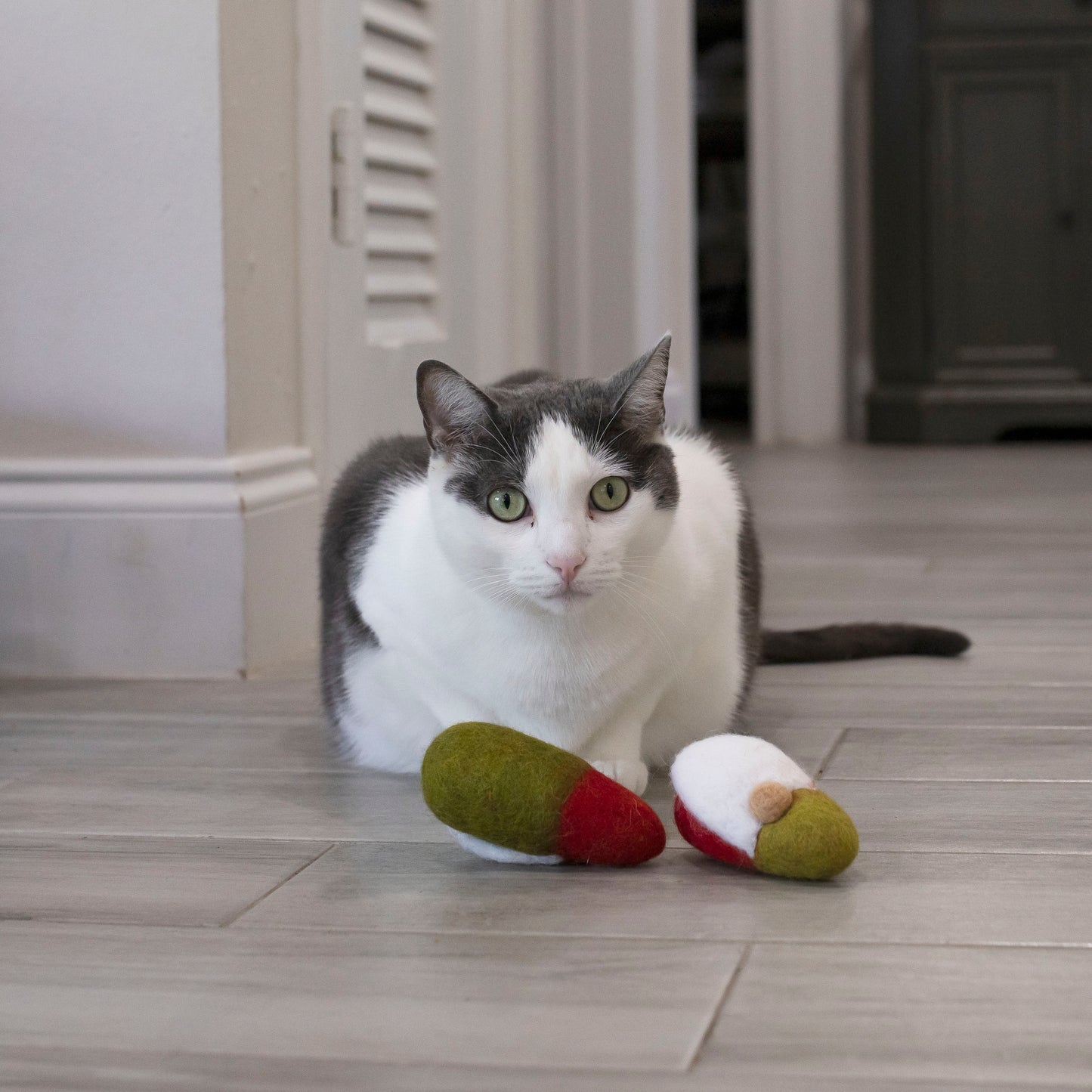 Midlee Felt Wool Gnome Christmas Cat Toy- Set of 2