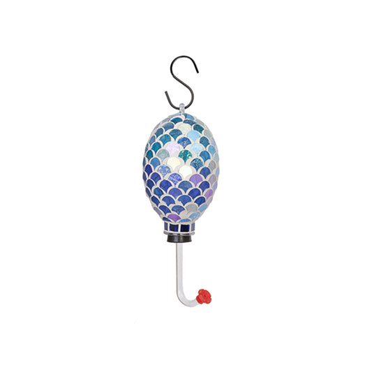 Woodlink Assorted Wild Bird Lovers Mosaic Glass Tile Oblong Shaped Hummingbird Feeder - 13 Ounces