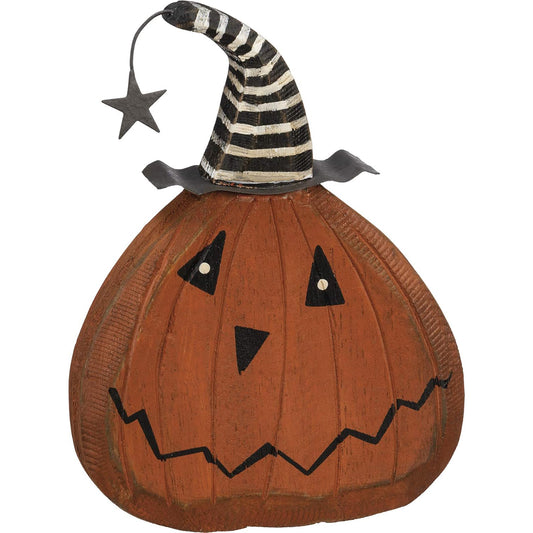 Primitives by Kathy Pumpkin Head Decorative Chunky Sitter