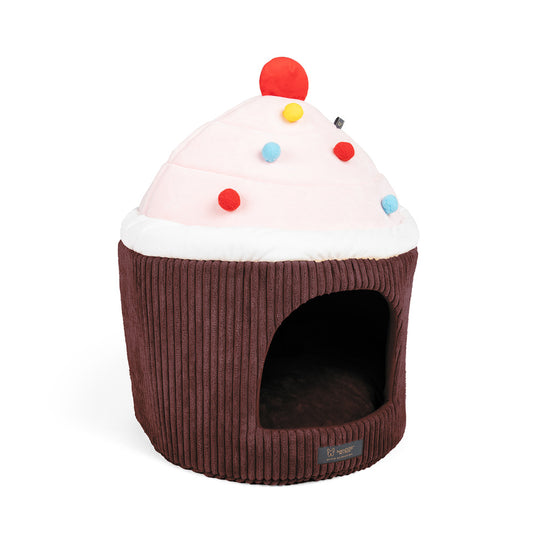 Nandog Large Prive Dog Bed and Cat Hut - Cupcake Chocolate