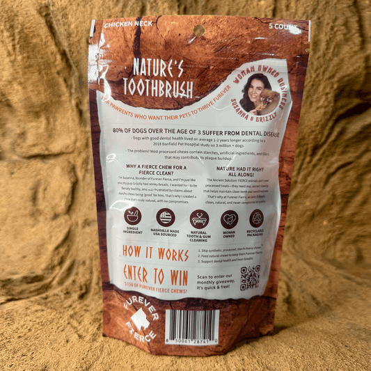 FUREVER FIERCE Chicken Neck Dog Treats - 5CT