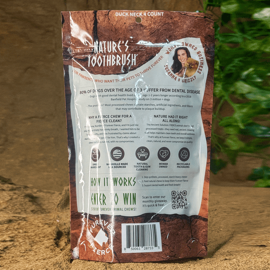 FUREVER FIERCE Duck Neck Dog Treats 4ct Bag