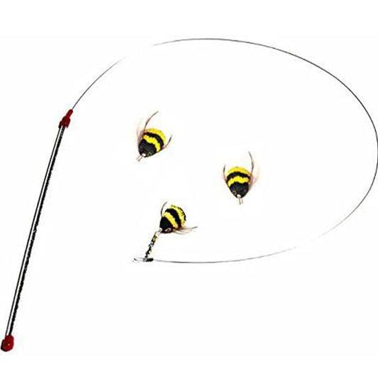Go Cat Da Bee Teaser Wand And TWO Extra Bee Attachments Set