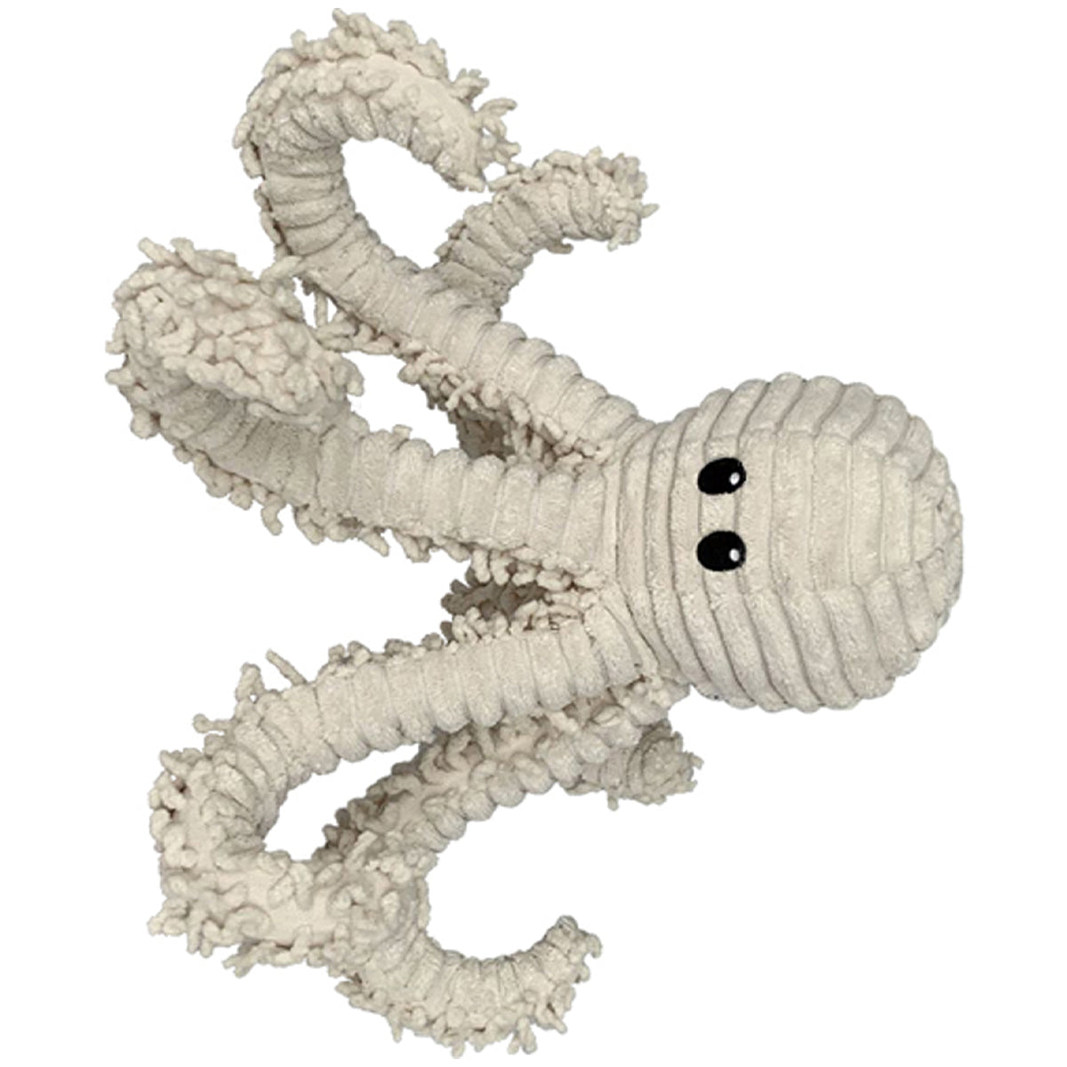 Petlou Durable Natural Nubby Plush Dog Toys with Squeaker and Crinkle Paper - 18" Natural Octopus