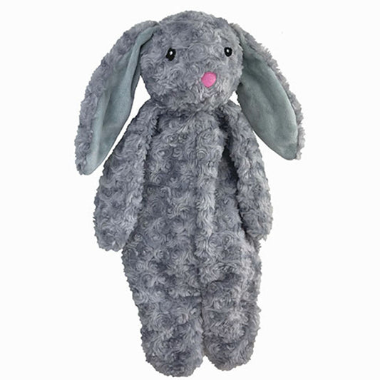 Petlou Floopy Rabbit Stuffingless Floppy Plush Squeak Chew Dog Toy - Gray(19")