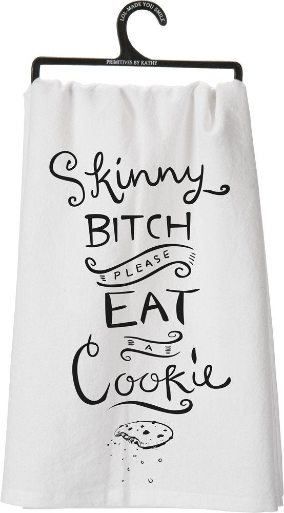 Primitives by Kathy Cotton Kitchen Towel, 28-Inch, Eat A Cookie