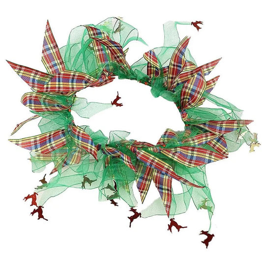 Midlee Plaid and Green Decorative Dog Collar