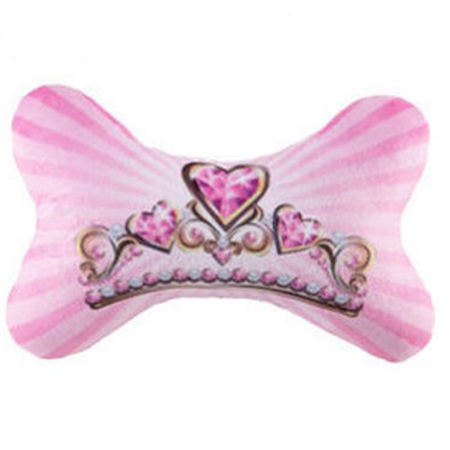 Hip Doggie Princess Plush Squeaker Dog Bone Toy - Medium