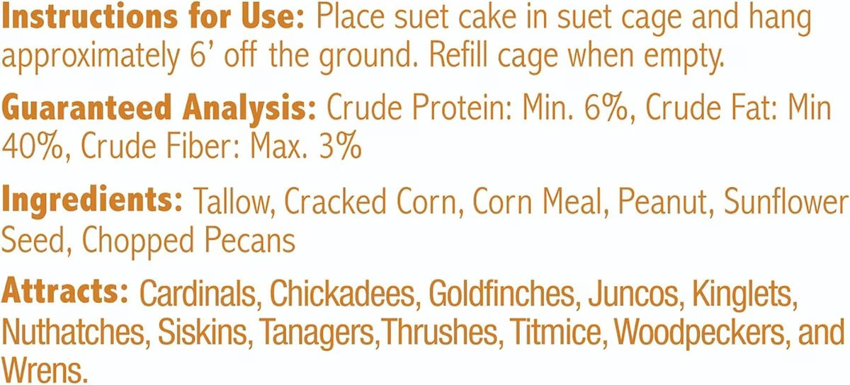 Heath Outdoor Products DDC5-12, Premium Crafted Suet Cakes, Pecan Surprise, 11.75 Oz 12Pk