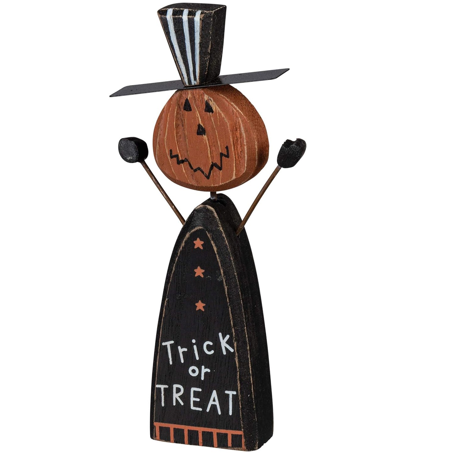 Primitives by Kathy Halloween Chunky Sitter Pumpkin Head - Trick or Treat