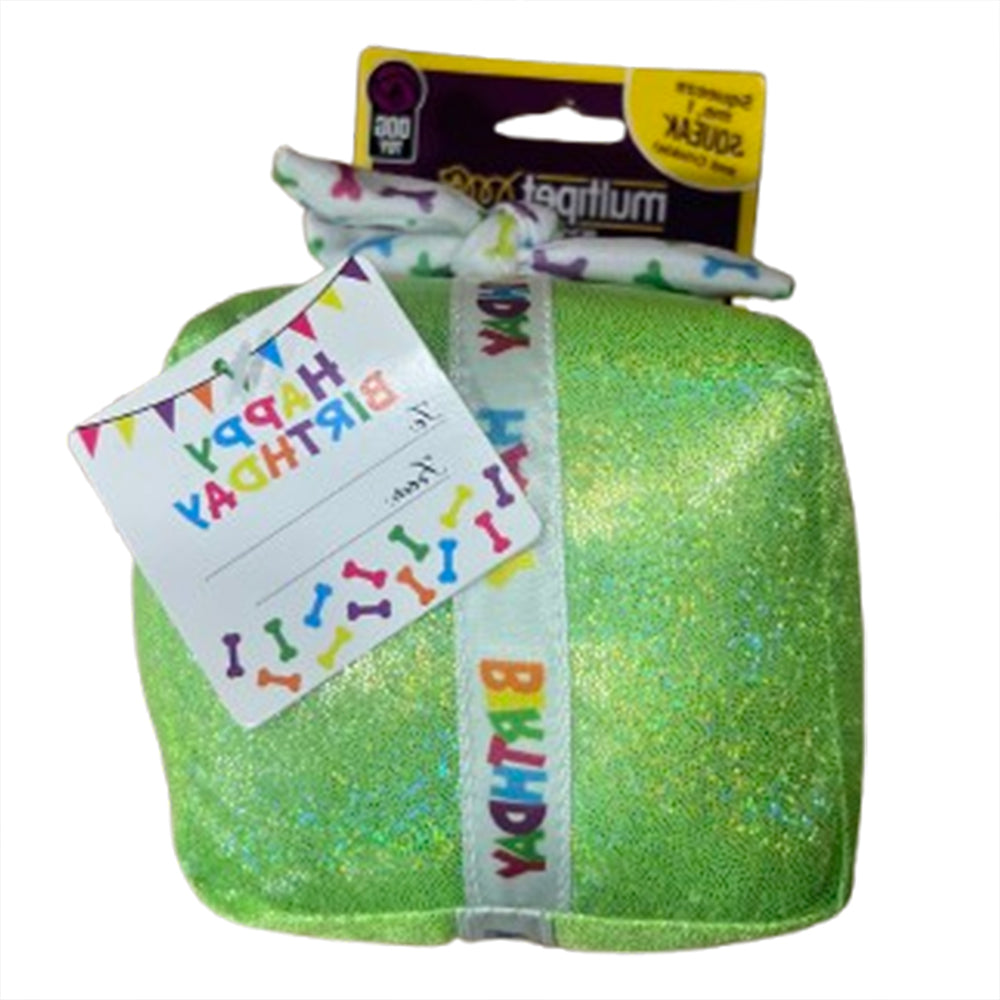 MultiPet Birthday Present Dog Toy - Green (3.5")