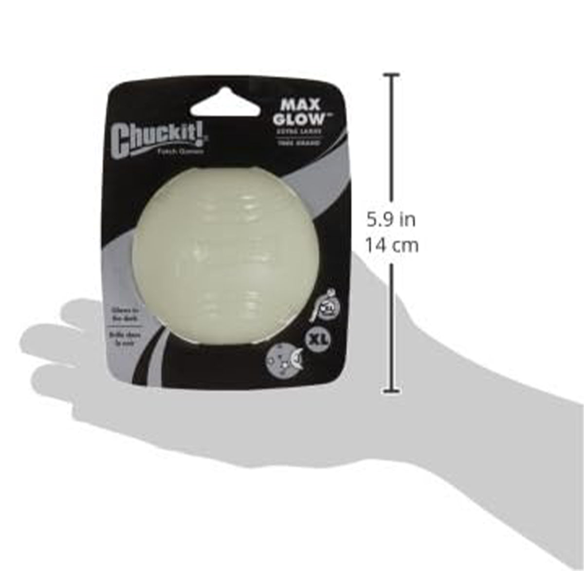Chuckit Max Glow Ball - X-Large Ball - 3.5" Diameter