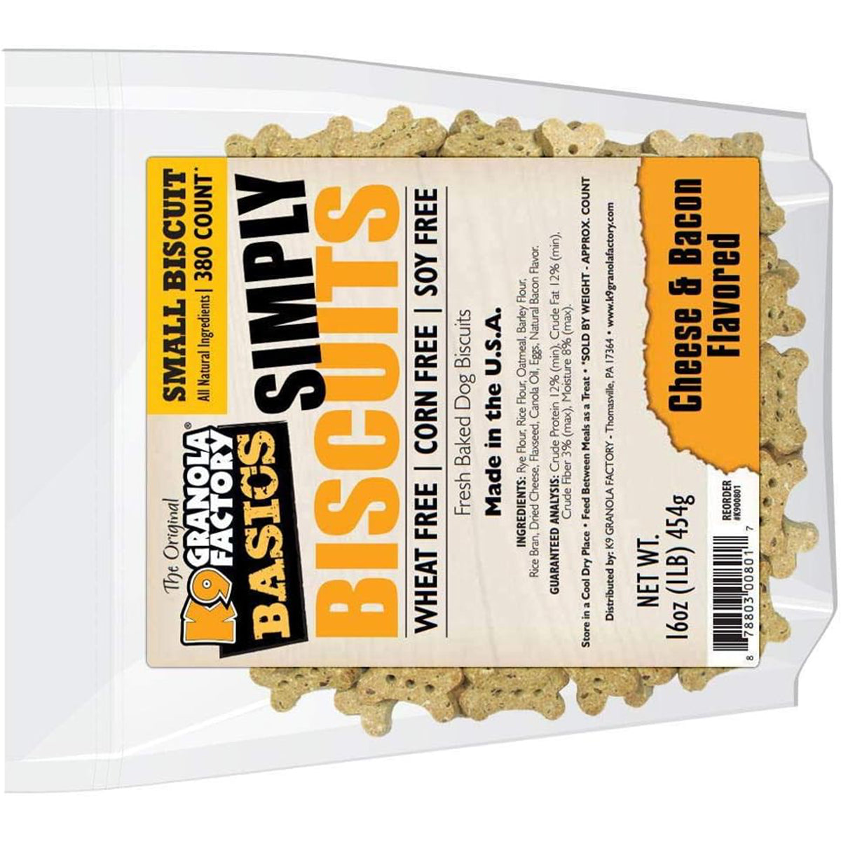 K9 Granola Factory Simply Biscuits with Cheese and Bacon, Small, 16 oz