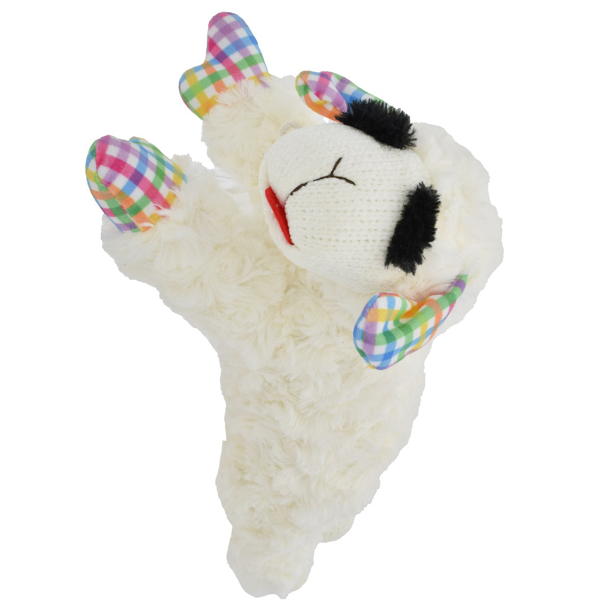Multipet Spring Lamb Chop Plush Dog Toy - Plaid (10.5")